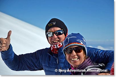 Barry and Jean high on Mount Elbrus