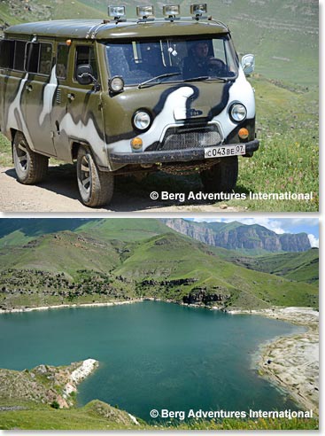 We drove by 4-wheel drive to beautiful lakes above the village of Beliem