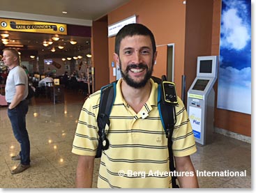 We met Josh inside security at Sheremetyevo Airport