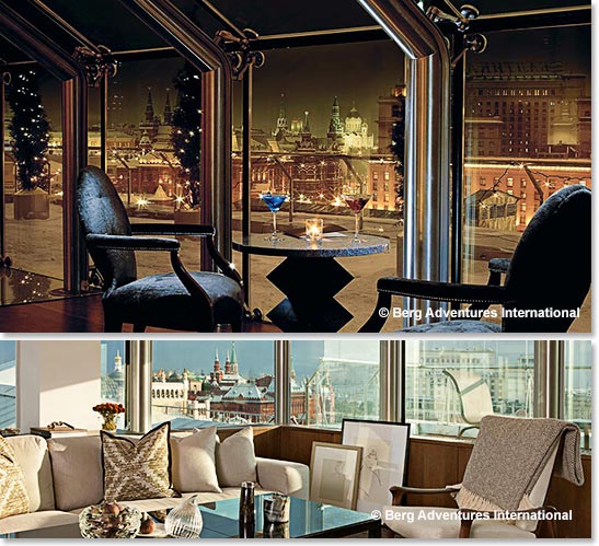 The rooftop lounge of our hotel with amazing views of the Red Square is always a big hit with our team. Day or night.
