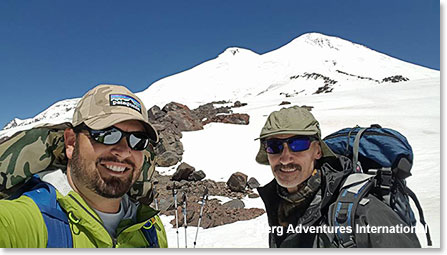 Bob Nichols and Nick high in the Caucasus mountains