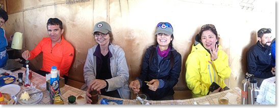 Enjoying our lunch prepared by Leila