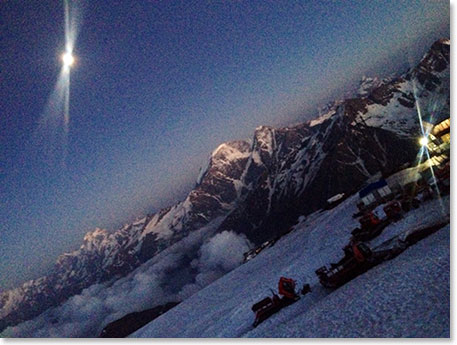 Full moon over the Caucasus range