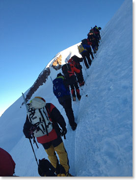 Climbing high on Mount Elbrus
