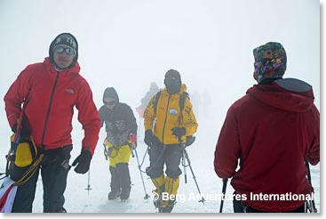 Soon after we got these photos the weather on top quickly changed to near white out conditions