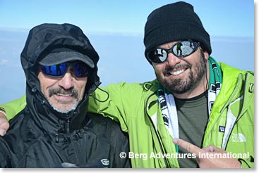 Father and son Bob and Nick on the summit of Elbrus