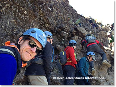 Tim Young climbing the Barranco Wall