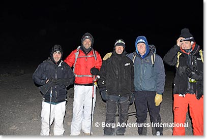 We woke at midnight, for a 1:30 am start for the summit.