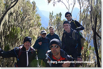 Our first day took us on an 11 kilometer, 4200 foot ascent through the cloud forest of Kilimanjaro.
