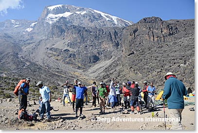 End of the second day. We made it to 13,000 feet at Barranco Camp.