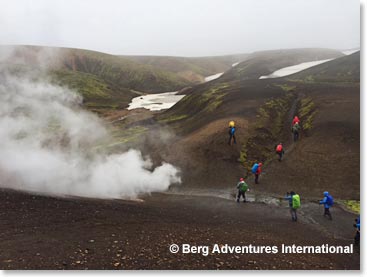 Later we walked down into more familiar steam and lava