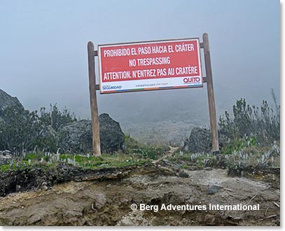 This is an active volcano - It is forbidden to approach the crater.