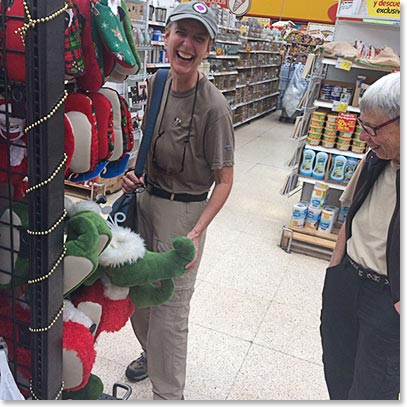 Paule and Linda at the local supermarket