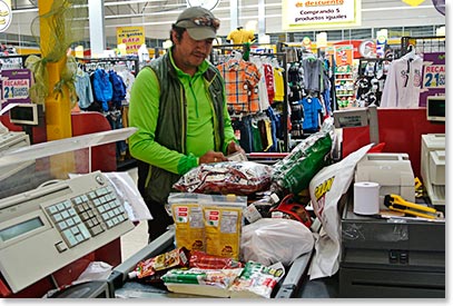Joaquin buying supplies for the next few days