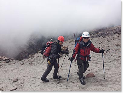 Hiking above the hut