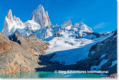 Laguna Los Tres in perfect weather.  It is raining this morning, so we will see how it looks for us.