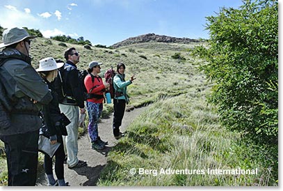 Team on the trail to the viewpoint, one hour walk west of town