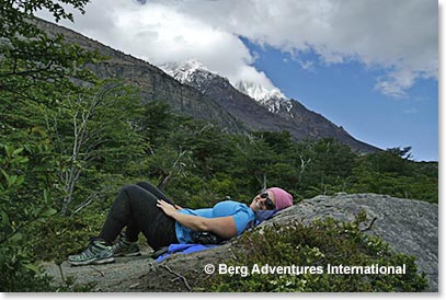 Staci Wendt taking a break on the trail