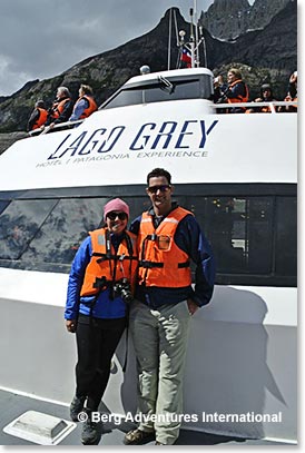 Staci Wendt and Cole Standish on board the catamaran