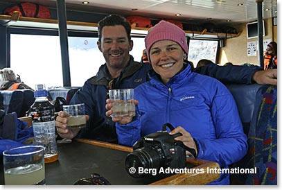 Cole and Staci tried the pisco sour with glacier ice that is thousands of years old