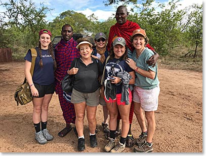 We are welcomed by our Maasai hosts.