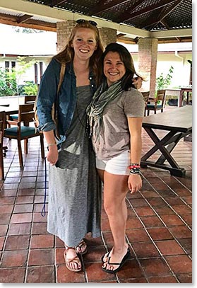 Emma and Allie reunited in Tanzania.