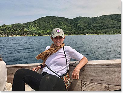 Donna enjoying boat ride