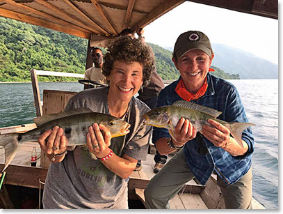 Nancy Souza and Donna Moll with their catch