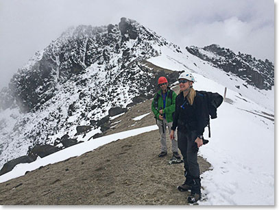 Michael and Kristine climbing Guacha Pichincha