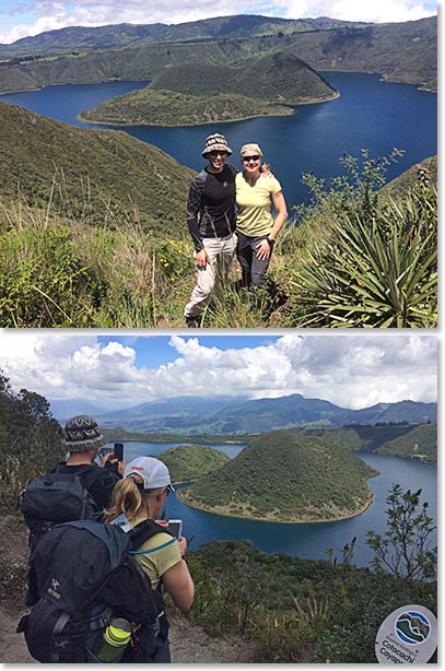 View of Guinea Pig Island. The lake’s name comes from the Kichwa indigenous language and means 'Lago del Cuy', or 'Guinea Pig Lake' in English. It was given this name due to the guinea pig shape of this Island. Guinea pigs play a significant part in the everyday life of Ecuadorians. They reproduce rapidly and need a minimum of food and care to survive. They are an important protein, especially for populations living in high altitude.