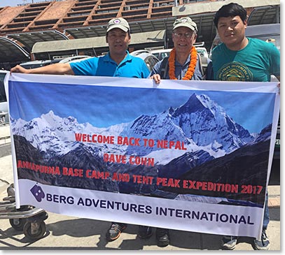 David Cohn arriving at the Kathmandu Airport