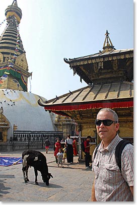 Chris at the Swayambhunath 