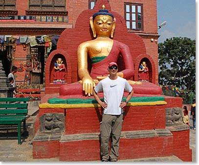 Mark having a beautiful day at the Monkey Temple