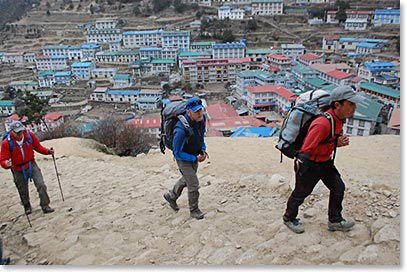 Almost home – approaching the Panorama Lodge above Namche