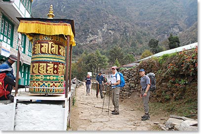 We passed some prayer wheels