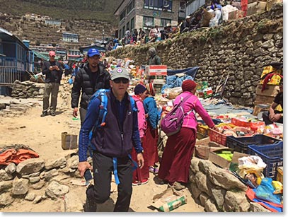 It is never boring on the streets of Namche Bazaar