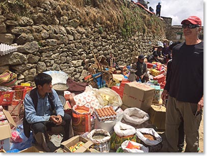 Mark at the site of the famous Namche Saturday market, where food and supplies are sold.