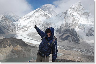 There's Everest above us! Beautiful views on the way up Kala Pattar