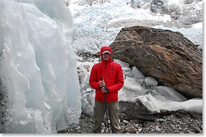 There is ice and rock everywhere