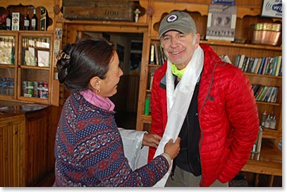 Mark receives Khata Blessing from Yangzing