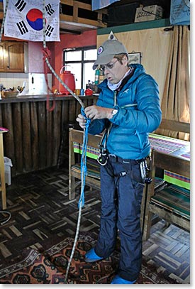 Chris does dryland training in the Refugio