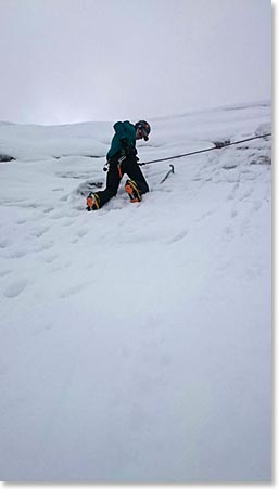 Chris ice climbing