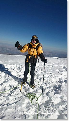 Chris on the summit of Illimani