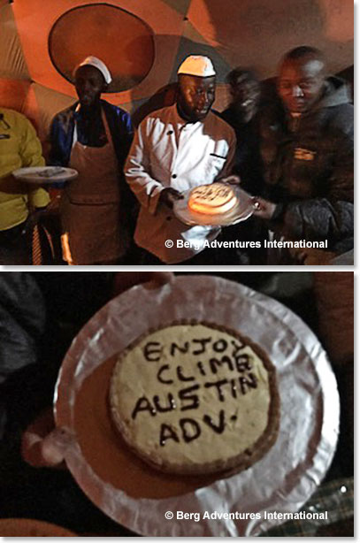 Surprize cake served by our amazing cook at dinner time