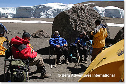Life at the crater camp of Kilimanjaro