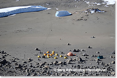 Our camp on the crater