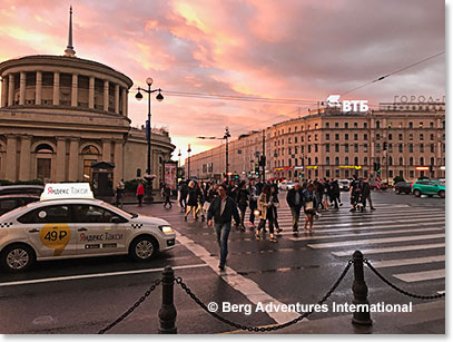 Crossing Nevsky Prospect in St. Petersburg