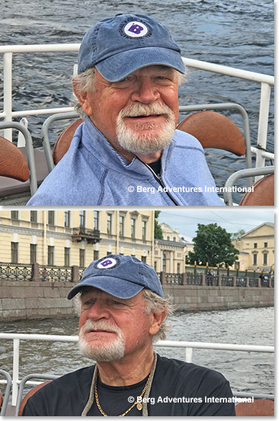 Woodie Vaughan taking it all in on the Neva River