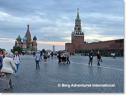 Evening stroll on Red Square Moscow