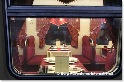 The dining car on the train to Moscow